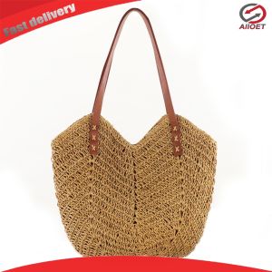【Alloet】 Womens Summer Hollow Woven Straw Handbag Crossbody Bag for Travel and Casual Outings