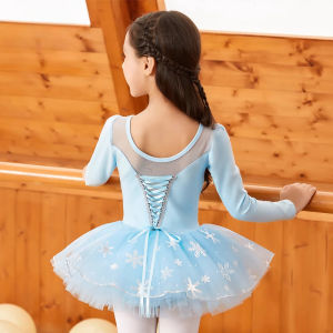 11.11 Girl Dresses Ballet Dance Spring Autumn Long Sleeve Cotton Dance Suit Childrens Performance Gymnastics Dance Practice Clothes h261016