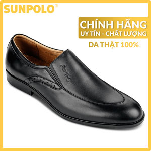 Giày Tây Nam Da Bò SUNPOLO SUKT0540DN (Đen Nâu)