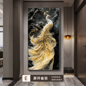 ผ้าแขวนตกแต่งรูปนกยูงสำหรับทางเข้า ทางเดิน ตกแต่งทางเดิน ผนัง