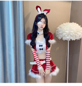 U Gonna S ชุดนอนคริสต์มาสเสื้อผ้ากุลสตรีสีแดงแขนสั้นชุดชั้นในดันชุดนอนแฟชั่น2025ดีไซน์ใหม่ยืดหยุ่นของขวัญคริสต์มาสสำหรับงานเลี้ยง