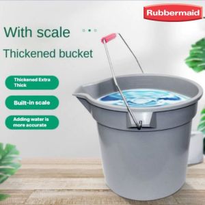 original Rubbermaid pail bucket timba 10L 2963-GRAY Brute Bucket thickened Extra Thick Food Grade Plastic cleaning plastic bucket with scale pail with spout Timba with Handle Multipurpose Bucket