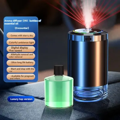 Car Aroma DiffuserSmart Auto Air FreshenerRed Starry Sky Top Lamp Car Perfume Essential Oil Fragrance Aromatherapy/Pewangi Kereta汽车香水/车载香薰空气净化器/汽车空气清洗剂/星空顶汽车加湿器
