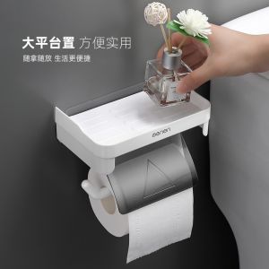 Wall OENON Mount Roll Paper Storage Rack Towel Roll Shelf Thicken Bathroom Cell Phone Toilet Paper Holder