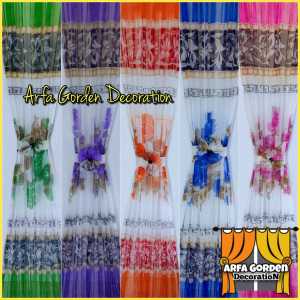 Gorden pita Motif Bunga / gorden kupu kupu / minimalis hordeng korden jendela ikat