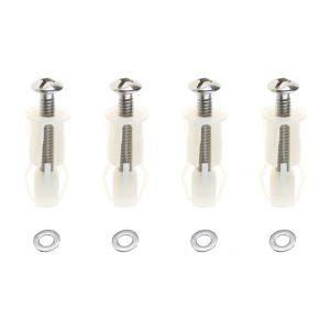 4pcs Plastic Toilet Seat Bolts with Wall Embedding Designs Fixing Screws set Ensures Bathroom Fixture Security for Home
