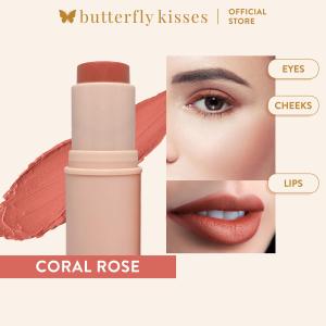 Butterfly Kisses Multi-Use Stick | Coral Rose (Satin) | For Lips Eyes & Cheeks