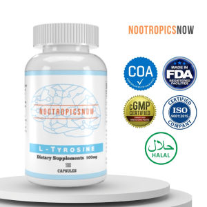 🏆 L Tyrosine Supplement 100 Capsules Scientifically Backed Amino Acid for Thyroid Support Energy Booster