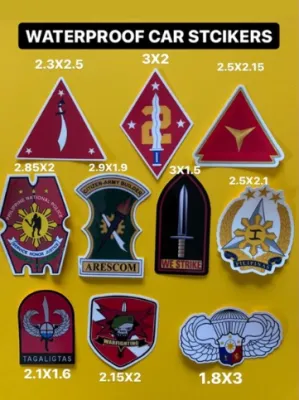 Waterproof Car Sticker PNP Arescom Warfighting Tabak Airborne AFP