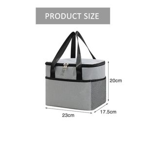 VIVOLILV （50% OFF） 🔥🔥 23 * 20 * 17.5 ซม. ความจุขนาดใหญ่ถุงเก็บความร้อนถุงอาหารกลางวันร้อนและเย็นกันน้ำหลายชั้นกระเป๋าถือแบบพกพาสำหรับอาหาร