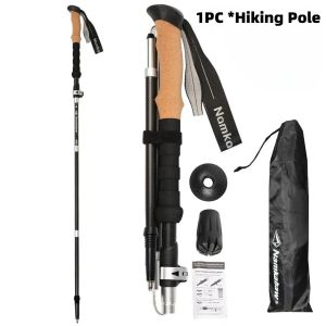 3K Carbon Fiber Hiking Pole Ultralight 5 Section Folding Trekking Pole Outdoor Quick Lock Adjustable Walking Sticks for Camping