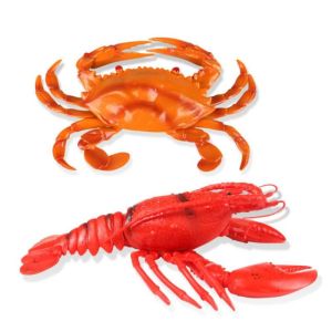 PANDORPOU Simulated Toys Simulated Crab Toy Lobster Marine Animal Models Squeezing Vocalizing Toys Cognitive Soundmaking Toys Soft Adhesive Simulated Lobster Toy Children Gifts