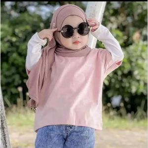 Hijab anak kancing bunga sakura/hijab instan anak/pasmina anak 2-6 thn