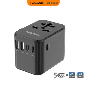 TESSAN - 28W Universal International Travel Adapter Plug  Fast Charging Travelling Charger for Phones and Tablets