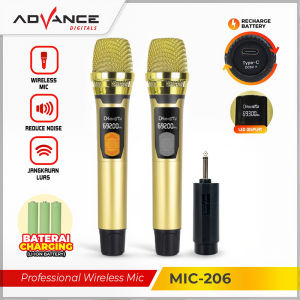 Advance microphone wireless profesional MIC-210 mic wireless karaoke Double Mic Bisa digunakan untuk Souncard/Speaker Garansi Resmi 1 Tahun