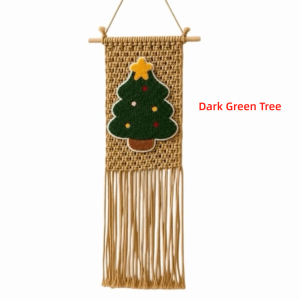 MODERNLUX Kết cấu dệt Cây thông Noel treo tường Tua rua 25x60cm Trang trí tường cho dịp lễ Quà tặng Phong cách Bohemian Thảm trang trí Giáng sinh Trang trí tường bằng vải dệt.