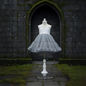 Váy Công Chúa Bé Gái HLM ĐI BIỂN DÁNG MAXIMILY Chất Vải Mềm Mát Có Lót Mềm Điệu Đà A83 TN12424001 THANH NHI FASHION