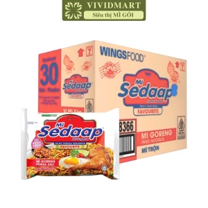 [THÙNG 30-40 GÓI] - SEDAAP - Mì Sedaap 9 vị: gà cay Hàn Quốc gà không cay vị mì xào sa tế tôm cay vị gà rán không cay cay ớt xanh gà cay phô mai Hàn Quốc vị gà nướng chanh sốt cay Laksa Singapore gà cốt chanh Soto (75-90g/gói)
