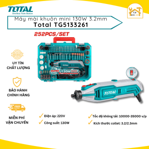 Bộ máy mài khuôn mini 130W 3.2mm Total TG5133261 - Hàng chính hãng.