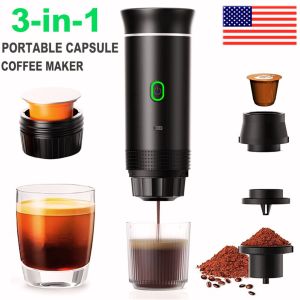 Mesin Pembuat Kopi Portable Coffee Maker Travel Camping 3in1 Capsule Wireless 60ml 7500mAh