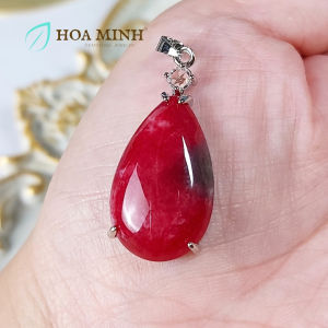 Mặt dây đá Mã Não đỏ hình dáng giọt nước size 16x31mm phong cách quý phái sang trọng G196osmd Hoa Minh Gem