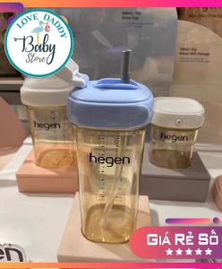 Bình Tập Uống Hegen Cho Bé 330ml Chính Hãng PPSU Ống Hút Silicon Dùng Được Ở Mọi Tư Thế Nằm Bú Vẫn Được