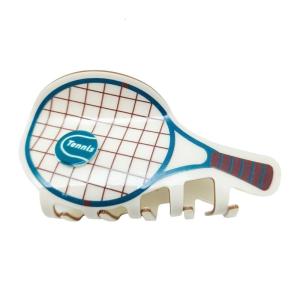 กิ๊บพีวีซีน้ำหนักเบากิ๊บหนีบผมรูปไม้เทนนิสสำหรับผู้หญิงและเด็กผู้หญิง