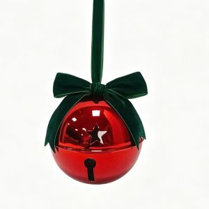 KINGTR Iron Christmas Bell Pendant Velvet Bow Vintage Xmas Tree Hanging Bells Holiday Jingle Bells Hanging Bells Ornament Christmas Tree