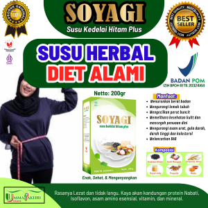 SOYAGI Herbal Diet Pelangsing Alami - Susu Kedelai Hitam Plus & Ekstrak Manggis - Kapsul/Tabulampot