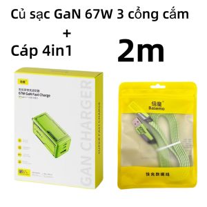Củ sạc nhanh nhiều cổng 67W 2 cổng sạc TYPE C 1 cổng USB-A sạc nhanh cho nhiều thiết bị