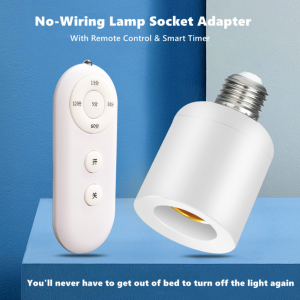 E27 LED Lamp Base Smart Wireless Remote Control Switch Timer AC110-240V Socket Adapter ON/OFF for Smart Home Automation with 8m Control Range
