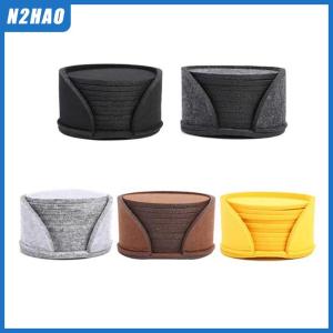 N2HAO 10 Pieces set Round Felt Coasters Dining Table Protector Heat-resistant Coasters Coffee Tea Hot Drink Cup Placemats