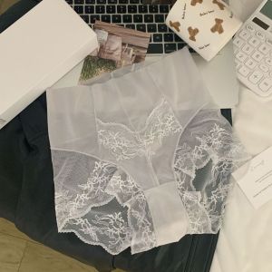 PERCEPT หวานหวานแหววว กางเกงในตาข่ายลูกไม้ บางและบาง เอวสูงเอว กางเกงในผ้าไหมน้ำแข็ง นุ่มนุ่มๆ โปร่งใสโปร่งใส ชุดชั้นในสตรีไร้ตะเข็บ สำหรับผู้หญิง