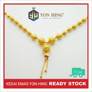 Yon Hing Rantai Leher Choker Biji Sawi Pasir Emas 916 14.77g