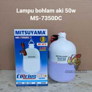 Lampu Bohlam LED DC 12V MS-7350DC 50 Watt Mitsuyama Jepit Aki Kabel 1.5 Meter Original