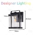 Designer Lighting [Outdoor Wall Lamp] Set with LED Bulb Modern Wall Light Weather Proof Garage Light Car Porch Light Lampu Dinding Stor Lampu Tembok (2351). 