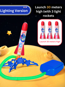 Mainan Roket Terbang Kanak Kanak Pemijak Kaki Pelancar Roket LED Berlampu Outdoor Flying Rocket Toy Kids Sky Rocket Foot Launch Lighting Outdoor Ejection Flash Sky Cannon Toys 宝宝冲天火箭脚踩发射闪光冲天炮户外玩具飞天小火箭发射筒闪光冲天炮发射器 E105
