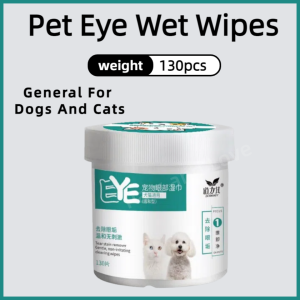 130PCS/Box Pet Eye Wet Wipes Cat Dog Tear Stain Remover Pet Cleaning Paper