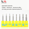 XJL 2 flute aluminum end mill set keyway tungsten steel milling cutter Carbide end mill 1 to 12mm CNC tool machine HRC55° 1pcs/5pcs. 