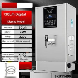 Stainless Steel Electronic Water Boiler Round Digital Display Commercial Factory Water Heater Boiler Large Capacity 30157