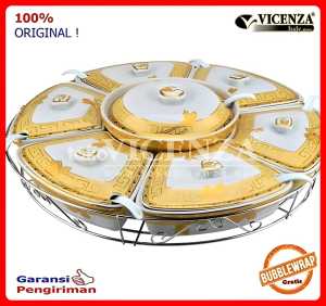 Wadah Saji Prasmanan Keramik Putar 55 CM Motif Vicenza BBA 412