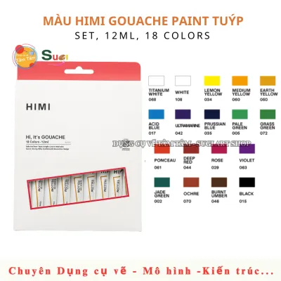 Màu Gouache Miya Himi dạng tuýp 12ml - Bộ 12 màu / 18 màu / 24 màu / 36 màu - SUGI ART SHOP
