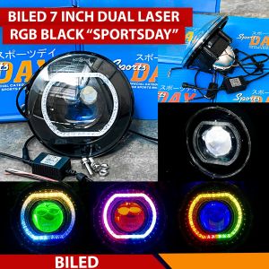 Lampu Depan Biled 7inch Set Batok Tiger Revo RGB Bluetooth Pnp Ninja Megapro Tiger Vixion Sportsday