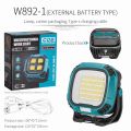 Portable LED Spotlight Lantern Strong Light Flashlight Outdoor Camping Fishing Emergency Rechargeable Magnetic Work Lamp W892. 
