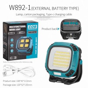 Portable LED Spotlight Lantern Strong Light Flashlight Outdoor Camping Fishing Emergency Rechargeable Magnetic Work Lamp W892