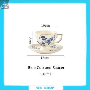 จานถ้วยฝรั่งเศสย้อนยุคร้านอาหารถ้วยชายามบ่ายจานถ้วยกาแฟอังกฤษครัวเรือนศาลสไตล์ถ้วยเซรามิกหม้อชุด