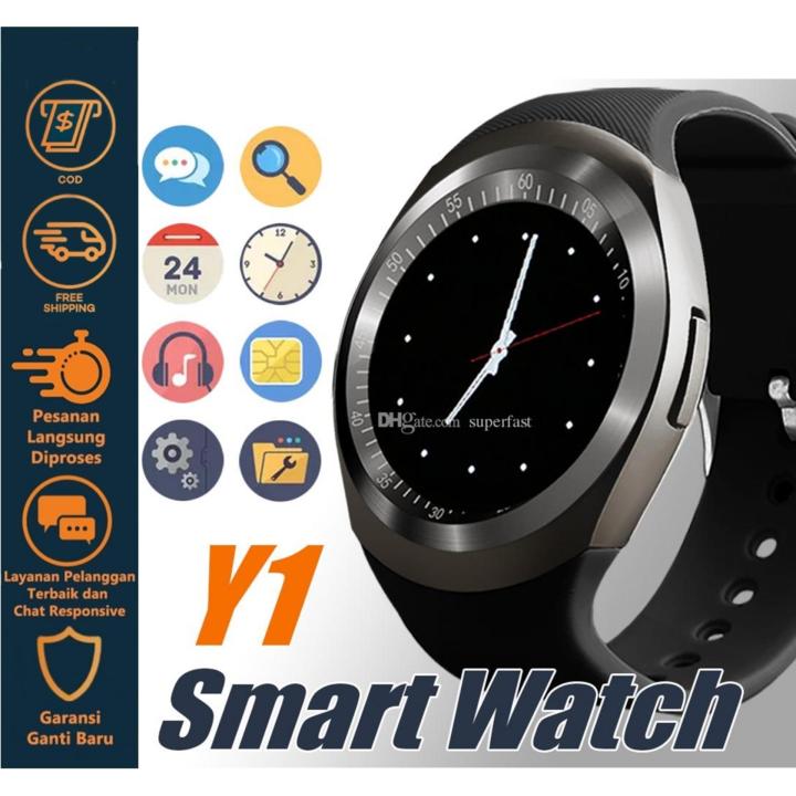 Smartwatch Y1 Water Resistant- Support Sim Card jam tangan pintar
