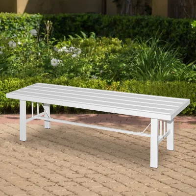 READY STOCK KEDAH Beyond Furniture 4ft/5ft Metal Bench Chair Long Garden Bench Chair Bangku Kerusi Panjang Besi Putih