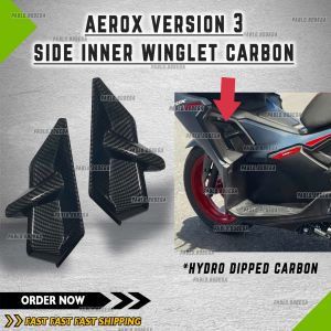 Yamaha Aerox Version 3 black carbon set *2 pieces hydro-dipped side inner winglet