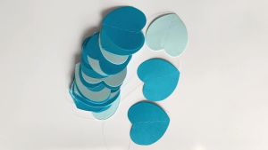 52Ft Blue Hearts Garland Paper Bunting Banner Hanging Streamers for Baby Shower Birthday Engagement Wedding Bridal Bachelor Party Kids Room Home Decoration